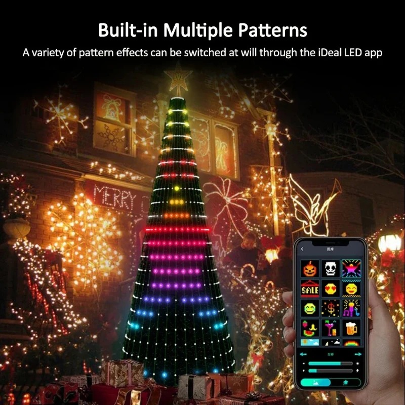 Lighting Decoration Ideas - Рождественские гирлянды-звезды RGB LED с Bluetooth-управлением