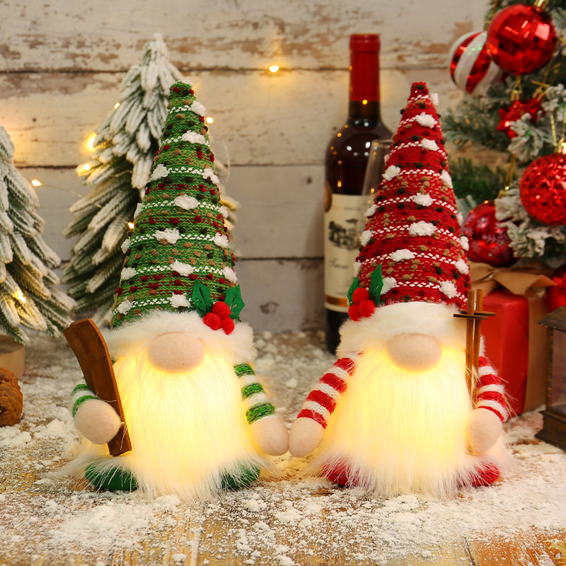 Lighting Christmas Decor - Светодиодная фигурка гнома-саниста с длинной бородой