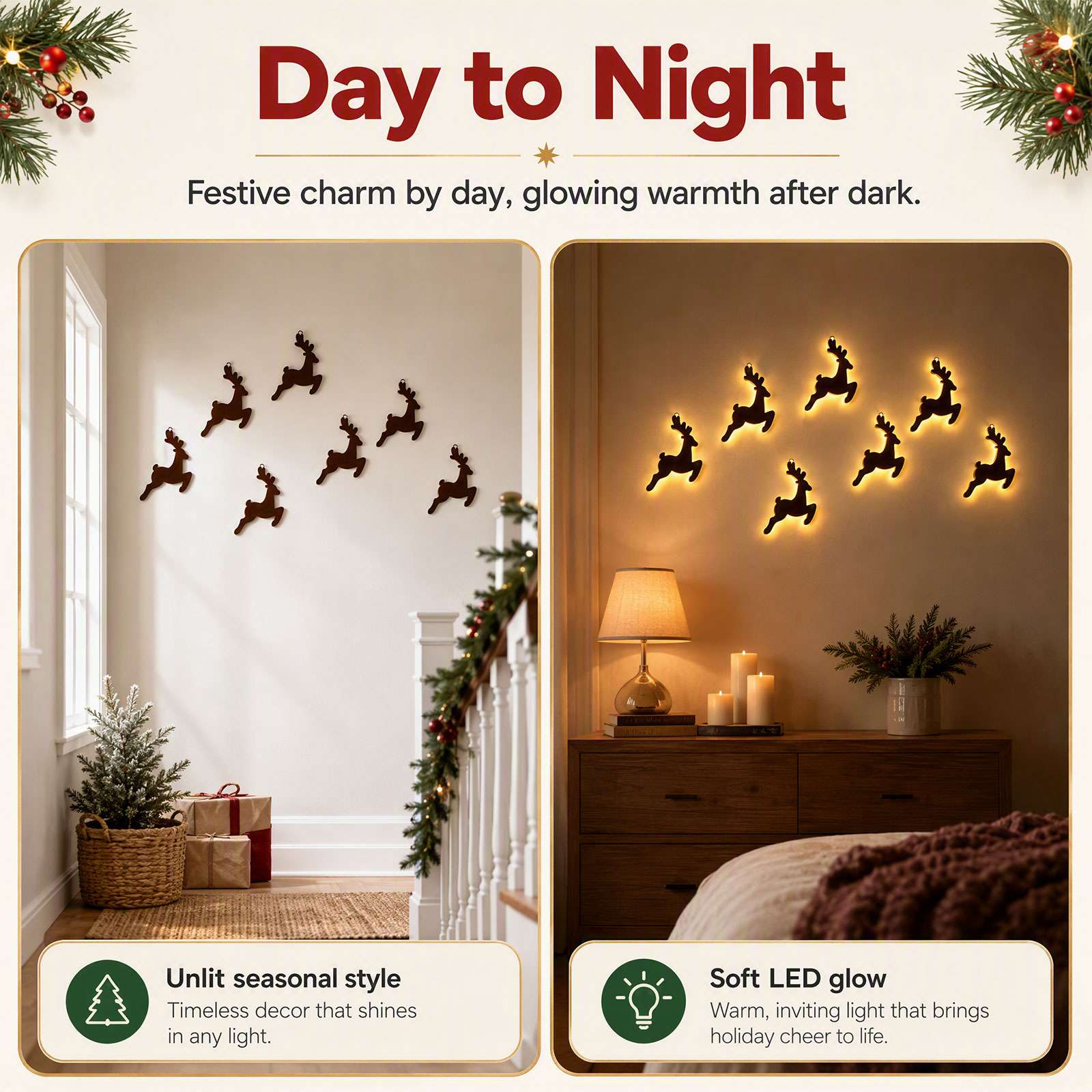 7 шт. светодиодных деревянных  – обзор и цена Lighting Christmas Decor